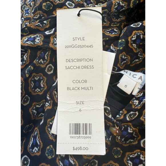 Veronica Beard Sacco Smocked Long Sleeve Mini Dress Sz 6 New - Picture 8 of 10